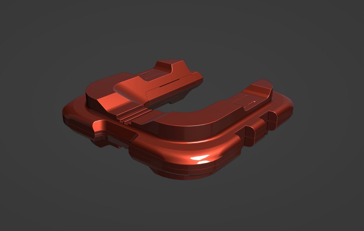 second daily hardsurface study, now with a bit of an more interesting shape #b3d #maya #hardsurface #boolean #mechanic #prop