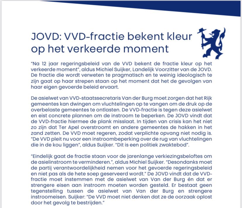 VVD-fractie slaat plank mis in asieldebat. <a href="/VVD/">VVD</a> Lees hieronder ons standpunt over de asielwet van <a href="/ericvanderburg/">Eric van der Burg</a>