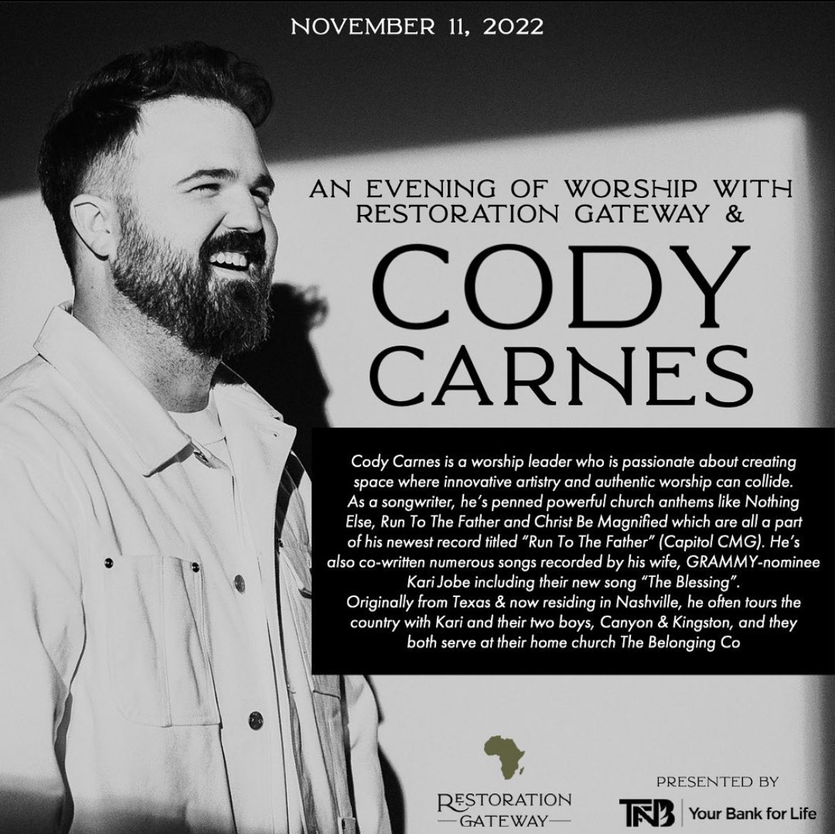 See you Friday, WACO! Tickets and more information: RG-CodyCarnes2022.eventbrite.com