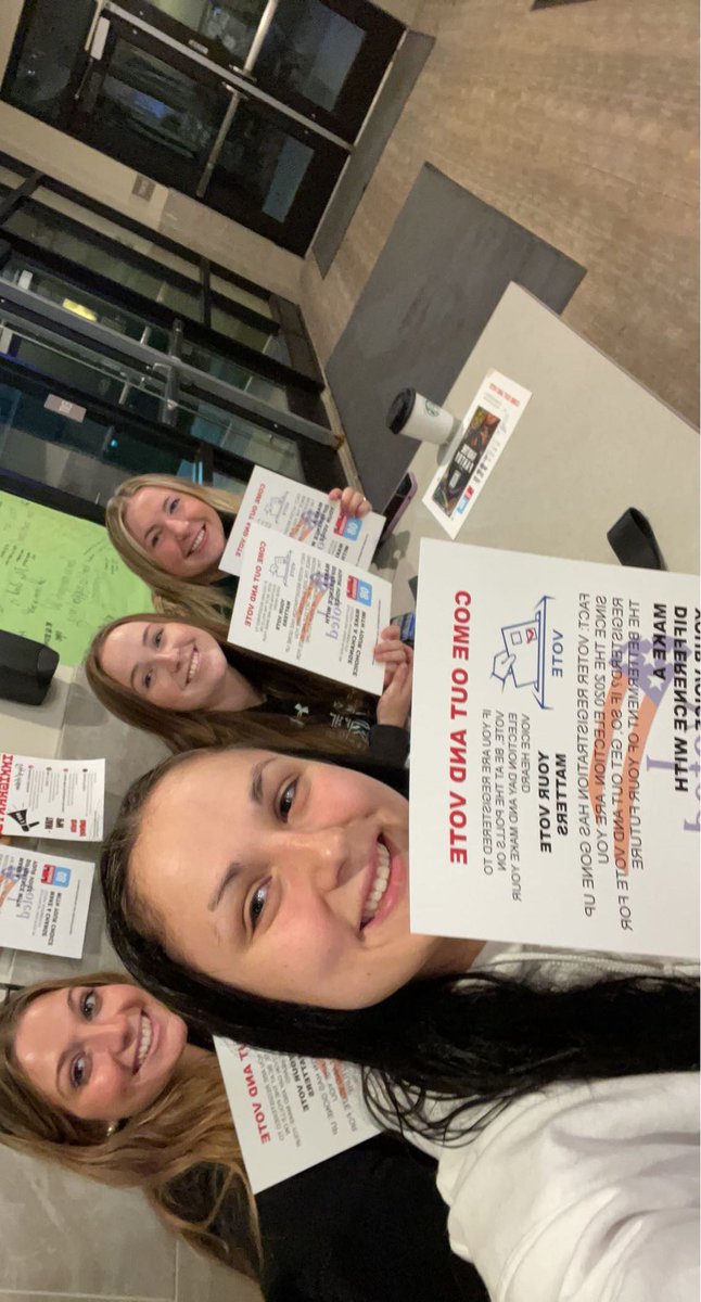 Our girls handing out flyers spreading the word to VOTE!! Your vote and every vote MATTERS 👏