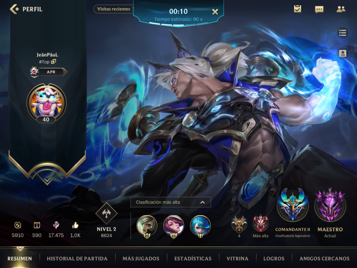 JeanPaul_CR's tweet photo. Busco equipo competitivo
Amplia experiencia en el ámbito competitivo y disponibilidad horaria excelente.
Rol: Top
Elo actual: Master
Elo máximo: Challenger 
@FichajesLoLWR @AyudaFichajes https://t.co/ZsMK5h5Evs
