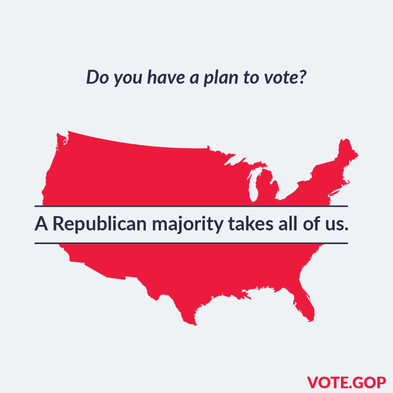 Republicans's tweet photo. It is CRUCIAL that everyone goes and votes! 

This election matters!