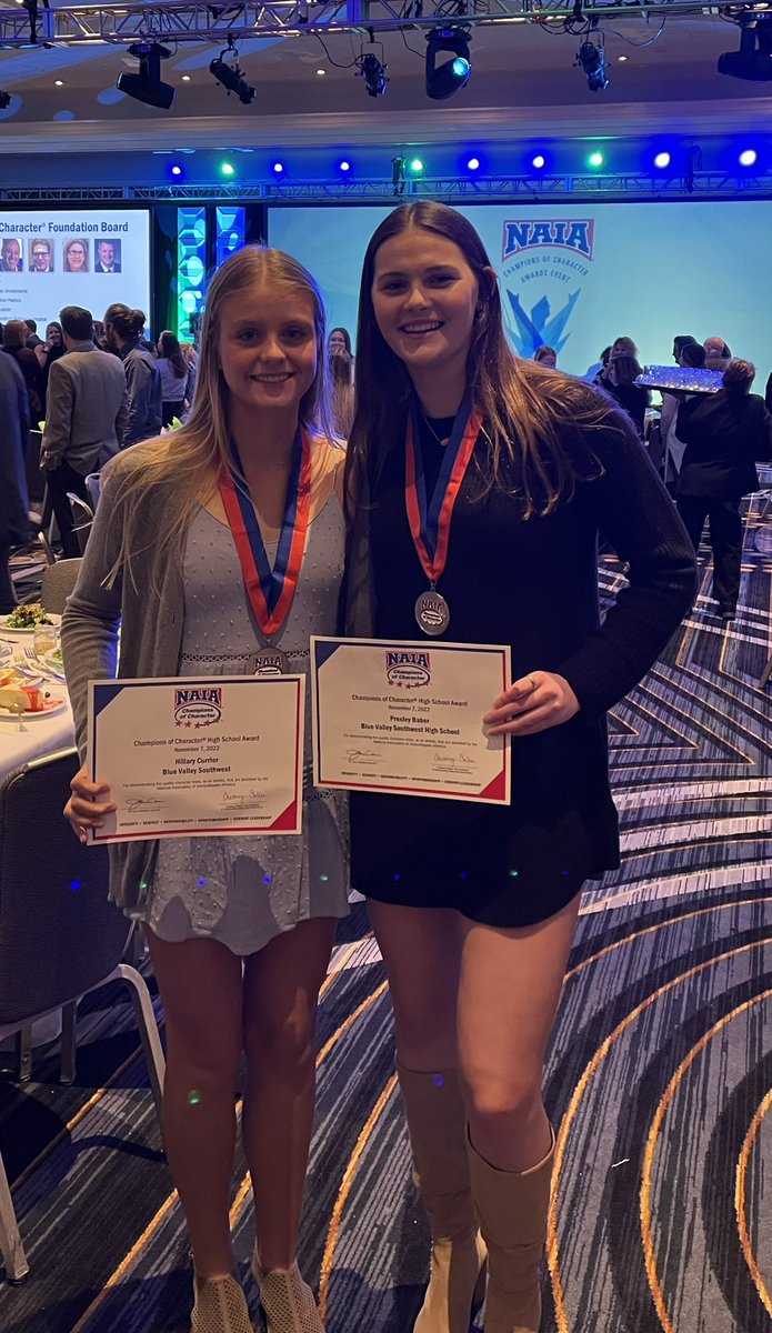 Had a great afternoon honoring <a href="/hillarycurrier/">hillary currier</a> and her long time friend &amp; Southwest swimmer Presley Baber at the NAIA Champions of Character luncheon. Two outstanding, high character kids well deserving of this honor. #ProtectThePack