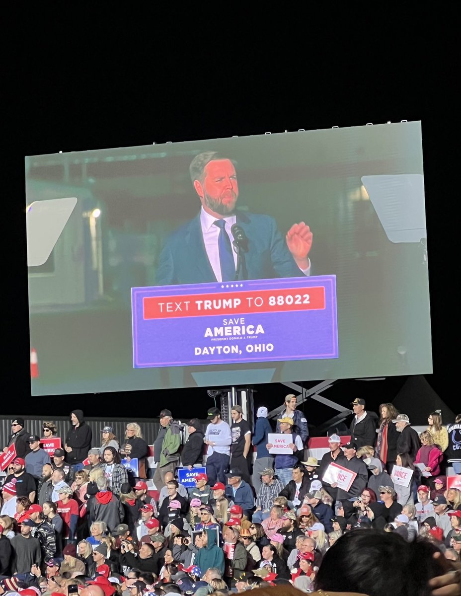 J.D. Vance is now speaking in Dayton: “Tomorrow is a referendum on Joe Biden’s failed policies and the fact that Tim Ryan is a rubber stamp for the failed Joe Biden agenda for this country and this state.”