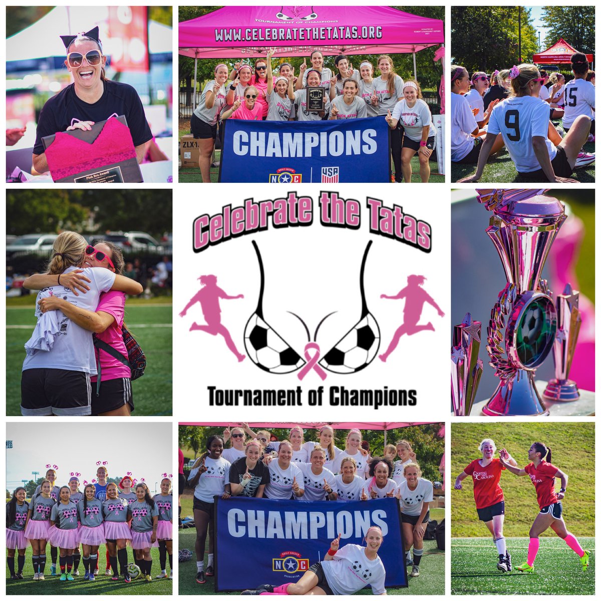 EXCITING NEWS!! 200+ women players competed in NCASA's Celebrate the Tatas Tournament of Champions Oct 15 & 16 in Huntersville, NC raising $40k that will provide free mammograms for women in need. THANK YOU to all sponsors, donors, players, referees, volunteers, family & friends!