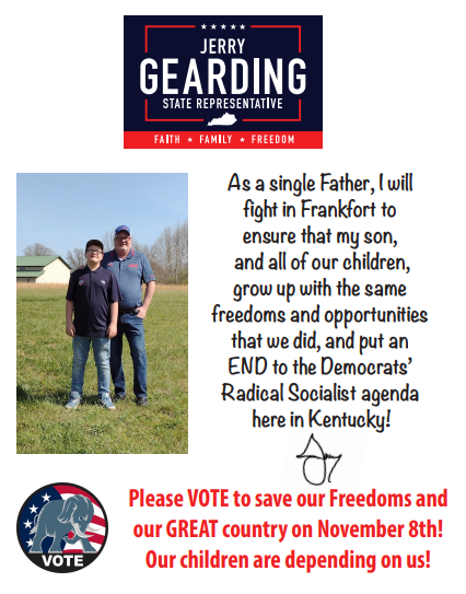 ky_statesman's tweet photo. Please VOTE! Our children's futures are on the ballot! #Gearding4KY #VoteLiberty #StopSocialism #TeamKentucky https://t.co/1LTXY0g9HI