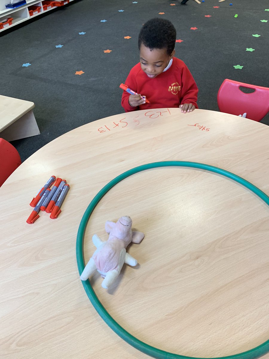 MrsMoorcroftNP's tweet photo. Today we explored the composition of numbers 1,2 and 3. We explored how many pigs we could throw inside the hoop and then wrote a number sentence to represent how many are in the hoop, how many out of the hoop and how many altogether. 1️⃣2️⃣3️⃣ https://t.co/qrz1XkfpaI