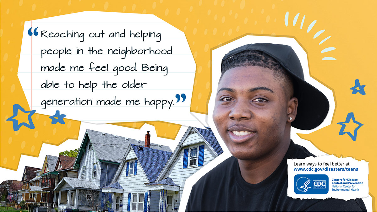 CDCEnvironment's tweet photo. If you’ve been through a natural disaster, remember that you’re not alone. Watch Jaylon’s story and learn ways to feel better at https://t.co/IOElw5UsYT. #LifeAfterDisaster https://t.co/Z5xFS4uWmy