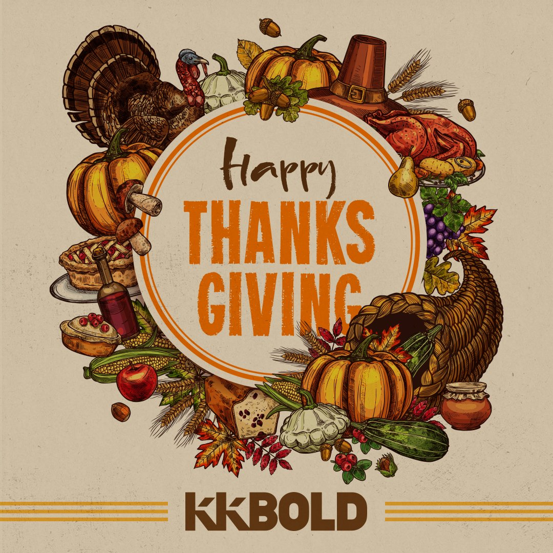 KKBOLD's tweet photo. Happy Thanksgiving from KK BOLD! Gobble-gobble and pass the cranberries. https://t.co/2Rvk66nrR9
