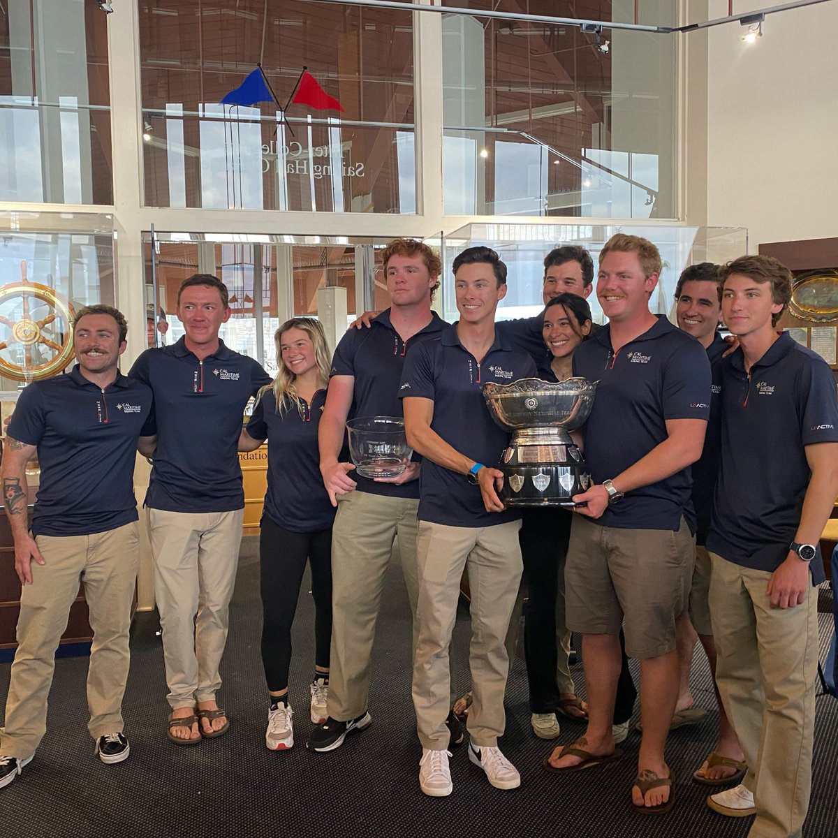 Cal_Maritime's tweet photo. 🏆⛵️⚓️🌊🥇Congrats to our nationally renowned @GoKeelhaulers Sailing Team on back-2-back John F. Kennedy Cup Championships! Read more: https://t.co/5ddAErGWHf

Retweet or like to show some love to our victors!

#backtoback #b2b #calmaritime #keelhaulerpride #calmaritimesailing https://t.co/1CmJe2uLP4