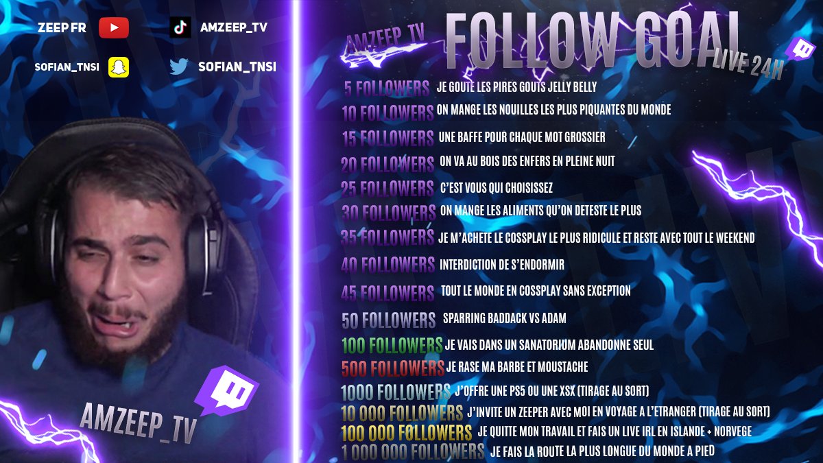 Sofian_tnsi's tweet photo. Hola les amis, je vous annonce dès maintenant pour le live 24H de vendredi, j'ai préparé un follow goal qui viendra pimenter le live !
+des gages et défis en dehors du follow goal
je vous annonce sur l'honneur aussi que les derniers goals bonus seront respectés !

RT AU MAX svp❤️ https://t.co/vdRTJ4HOBA