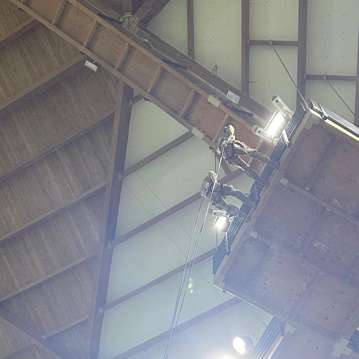 nmurotc's tweet photo. How’s this for your #motivationmonday! This last weekend our rappelling team brought down the game ball from the center of the Superior Dome. Way to go Wildcats! 

#leaderswanted #armyrotc #3rdrotcbrigade  @ArmyROTC @3rdROTCBrigade @NorthernMichU @GoArmy https://t.co/xe9C2o4ng1