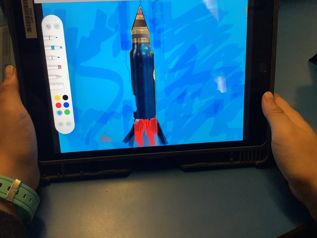 SchoolCrombie's tweet image. Today, our Digital Leaders were learning how to ‘Markup’ photos on the iPads! They took photos of objects and turned them into different things - super cool! 😎 #digitaltechnology #learningthroughtechnology