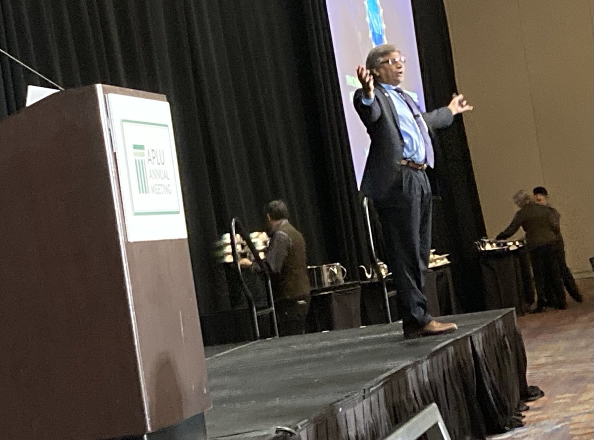 DavidRosowsky's tweet photo. Director of @NSF (and former chair of the #APLU Council on Research), @DrPanch, charging up the crowd at lunch today. #vision #mission #impact #FutureLaunch #APLU2022 https://t.co/sCpHp16u0k