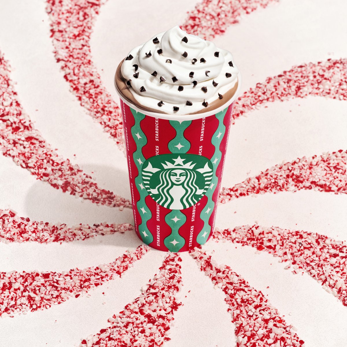 Starbucks's tweet photo. Swirling into the season with Peppermint Mocha. https://t.co/I9qN0bhwZZ
