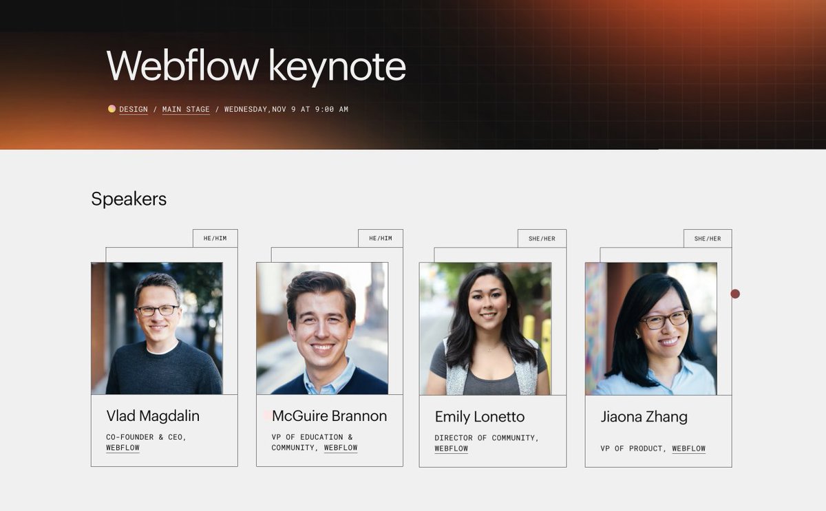 EmilyLonetto's tweet image. In 2019 — I attended the first #NoCodeConf
In 2020 + 2021 — I had the privilege of speaking at WorldTour &amp;amp; NCC

This year, I kick off @webflowconf with @callmevlad @mcguirebrannon @jiaonazhang &amp;amp; @bryantchou 

Surreal doesn&apos;t even come close 🤩
3 days til webflowconf.com