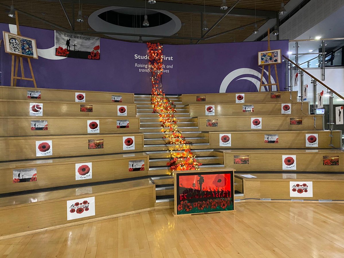 The Humanities team have been busy after school this evening, transforming our Street Theatre, ready for our Remembrance event in school, on Friday. #LestWeForget #WeWillRememberThem #BeingTheBestWeCanBe