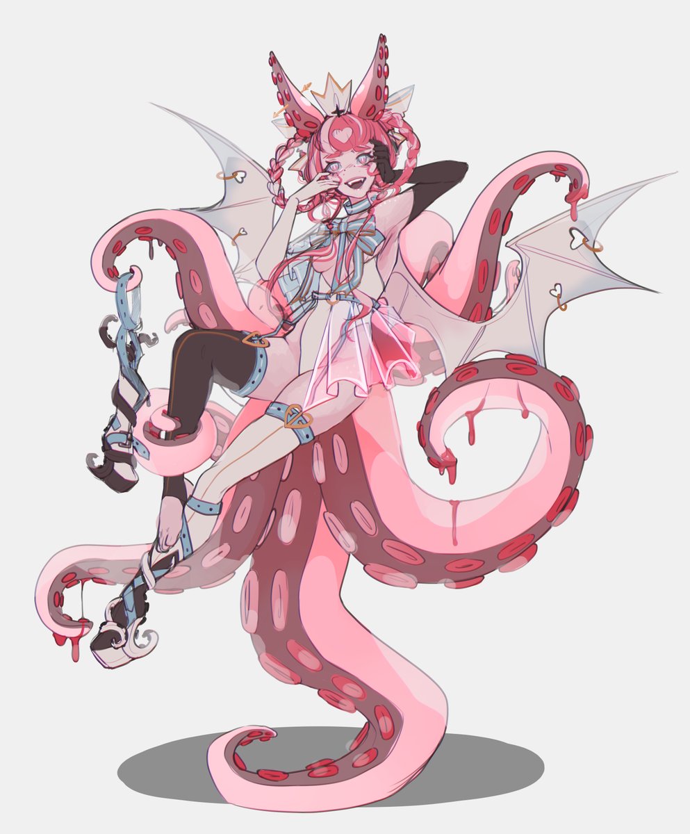 Miisao_arts's tweet photo. New #octomaid in the making for my #coffe4eight species adopt line uwu I already love her so much 🍓🩸🌸 https://t.co/2O44n3Ptap