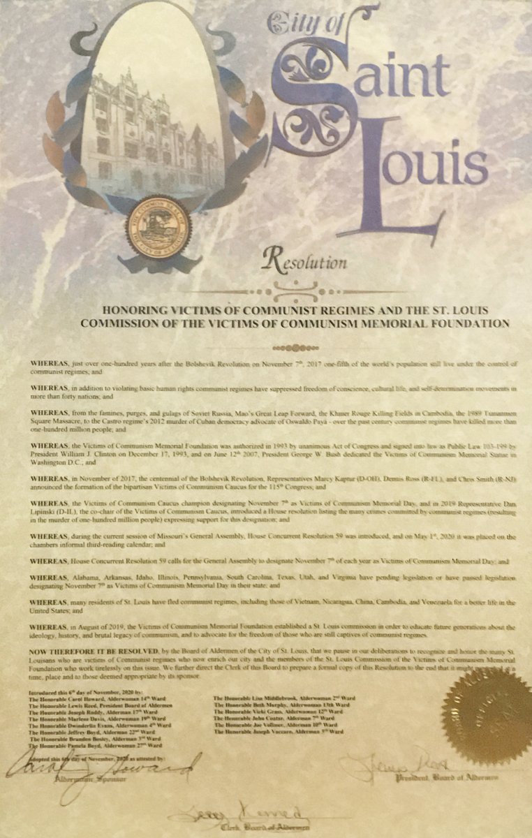 VOC_STL's tweet photo. VOC-STL recognizes Victims of Communism Memorial Day on 11/7.  We are grateful to all who have joined the effort to educate future generations about the terrible history of communism, and to advocate for the freedom of those still held captive by communist regimes. https://t.co/SVRLdhtE1q