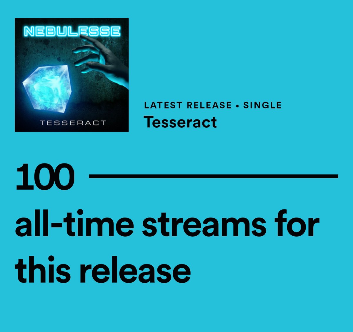 Thank you for 100 streams of Tesseract on Spotify! 💙

Not heard it yet? Here's the link: open.spotify.com/track/5WgkN6Hs…
