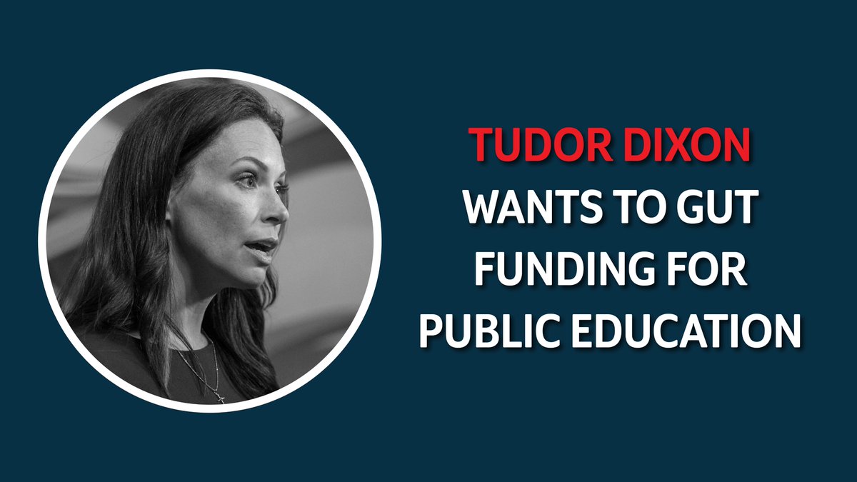 gretchenwhitmer's tweet image. Our kids come first. That's why I'm making investments where they matter most — in public schools.

My opponent’s DeVos-backed plans to slash funding and privatize public education would devastate Michigan kids, parents, and teachers.