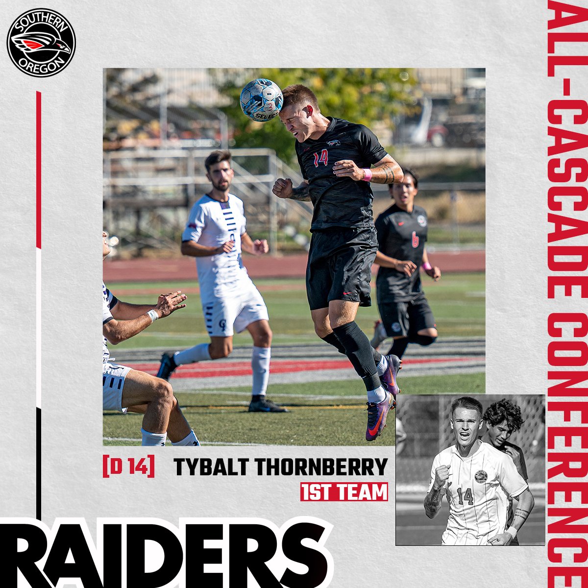 SOURaiders's tweet photo. 🏅ALL-CCC @SOUMensSoccer🏅

🔴 Alan Gaytan, 1st team
🔴 Tybalt Thornberry, 1st team
🔴 Izaiha Bruce, 1st team
🔴 Adrian Villegas, 1st team https://t.co/vAoqXdFVCf