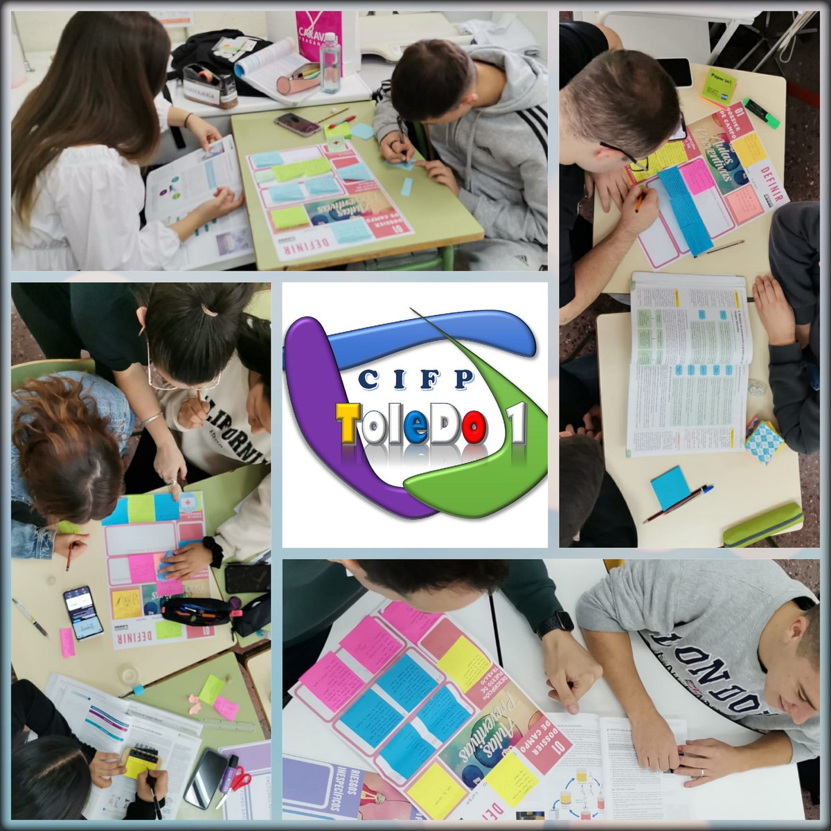 cifp1toledo's tweet photo. Comenzamos nueva andadura en el centro con el #proyecto @aulaspreventiva 😊😊 L@s alumn@s de #cme1 #CSA1 empiezan a investigar y evaluar los #FactoresDeRiesgo de los #equiposdetrabajo que utilizarán en sus futuros #puestosdetrabajo @educajccm @educaciongob @INSST_MITES_GOB https://t.co/0ePMA9SDZX