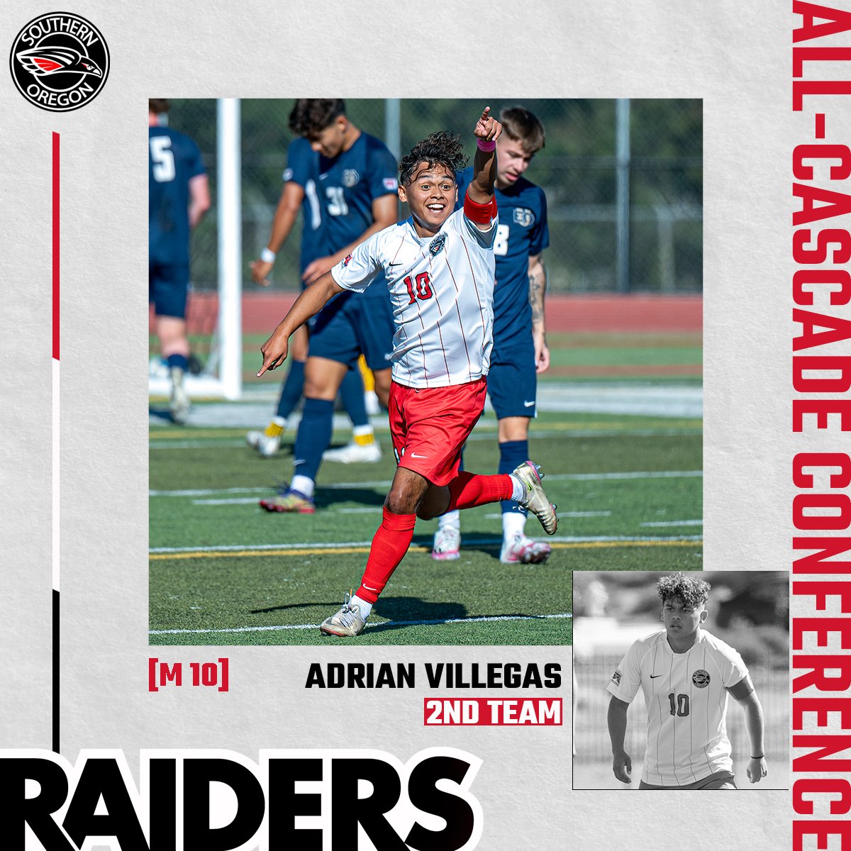 SOURaiders's tweet photo. 🏅ALL-CCC @SOUMensSoccer🏅

🔴 Alan Gaytan, 1st team
🔴 Tybalt Thornberry, 1st team
🔴 Izaiha Bruce, 1st team
🔴 Adrian Villegas, 1st team https://t.co/vAoqXdFVCf