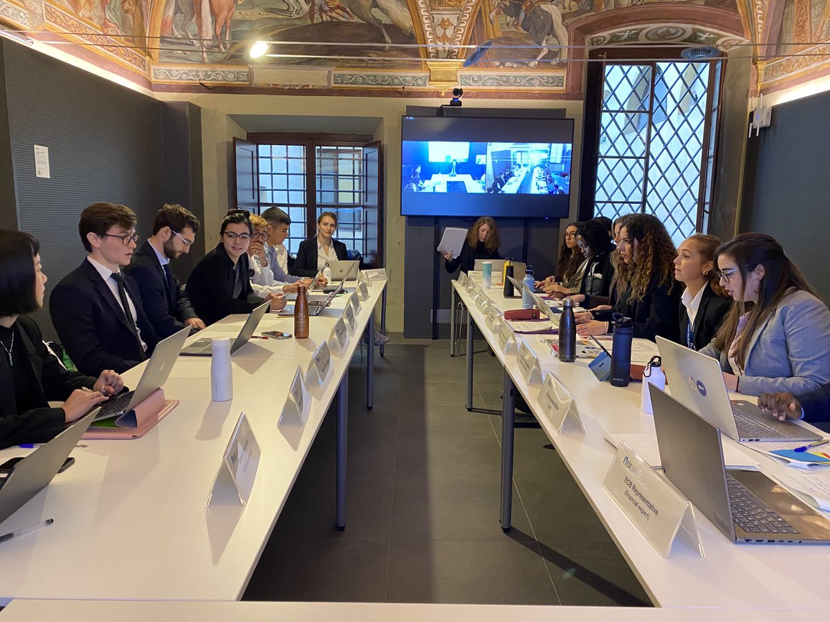 gpapak's tweet photo. How does one negotiate a 110b loan agreement and the MoU that goes with it? A simulation of the 2010 negotiation between Greece and the EU/IMF as part of #TheCrisisSeminar course for our second year Master’s students at ⁦@STGEUI⁩ ⁦@EUI_EU⁩ - congrats to all involved! https://t.co/5dCQj50RY3