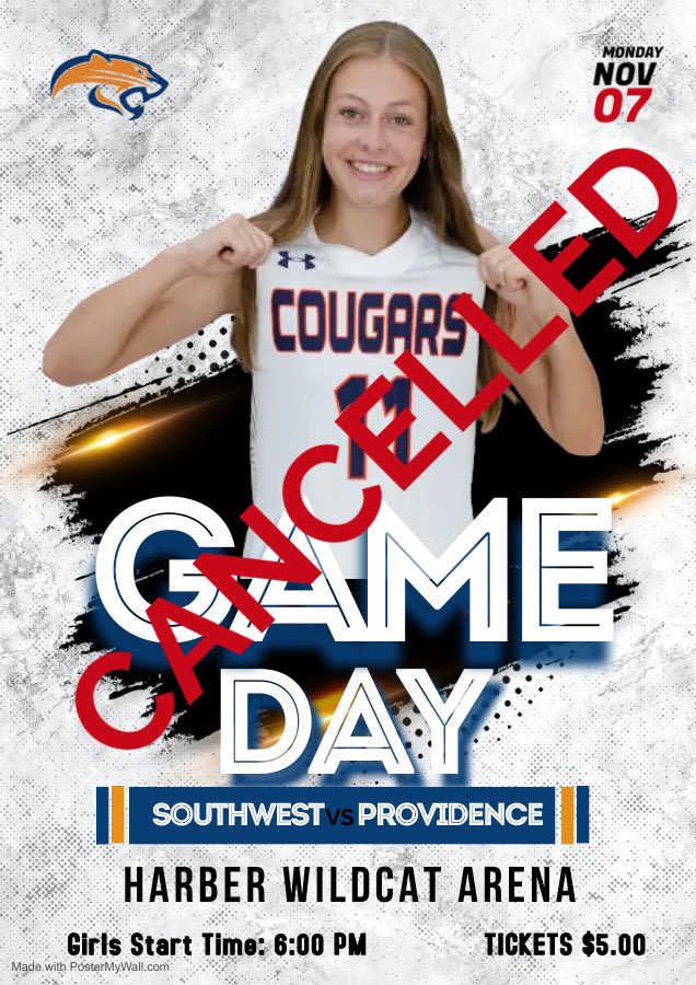 Southwest Lady Cougars Basketball (@ladysouthwest) on Twitter photo Tonight’s 9th grade girls and boys game has been cancelled. Tonight’s 9th grade girls and boys game has been cancelled.