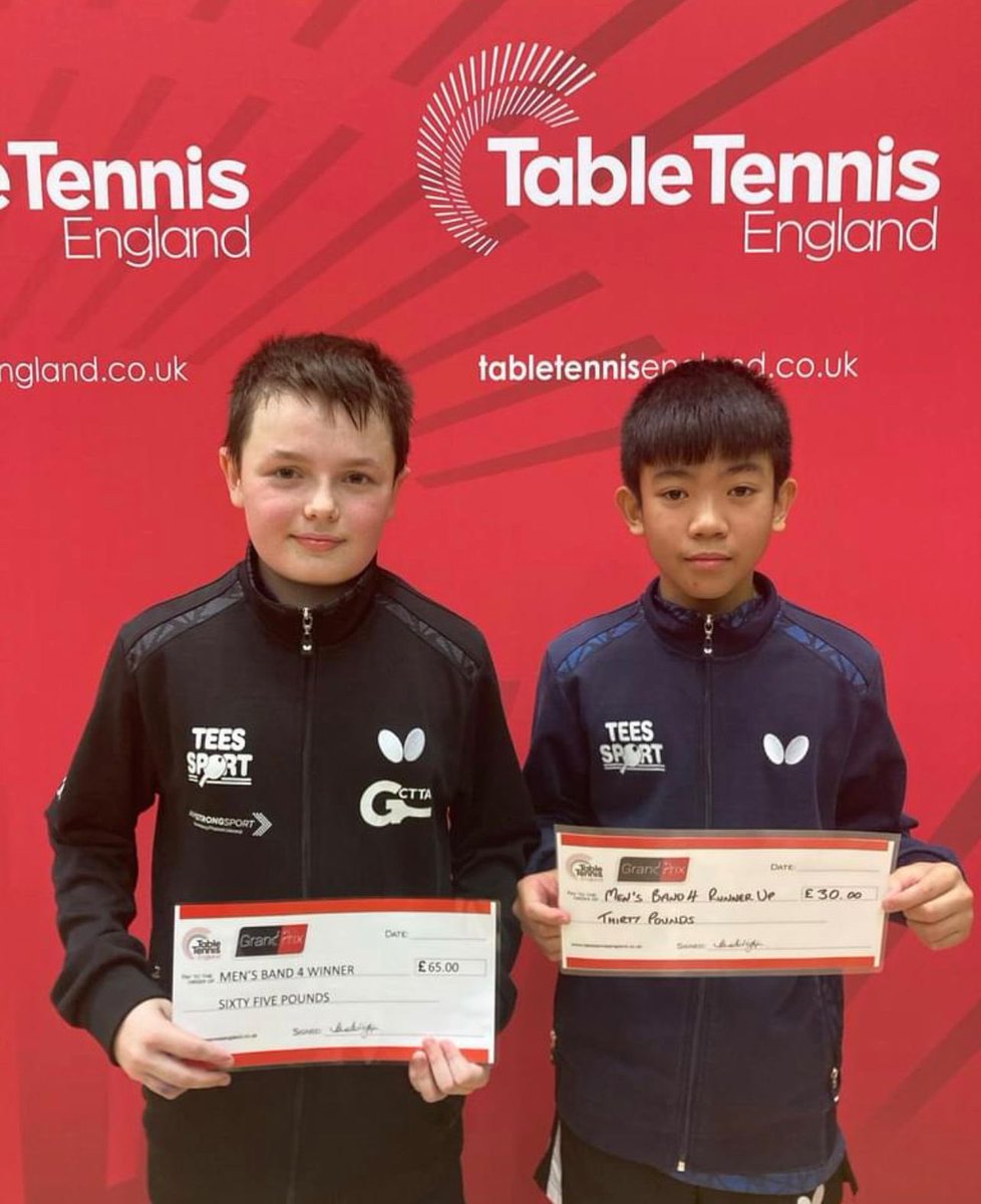 KelDennison's tweet photo. Well done to Adam winning the U21 men’s singles at the Preston Grand Prix and Joseph winning band 4 . 💪🏓@CRA_TTPC @AdamGibbonsSF @GCollege_TTA @TeesSport1 @DRETsport https://t.co/9SJWLPWb8i