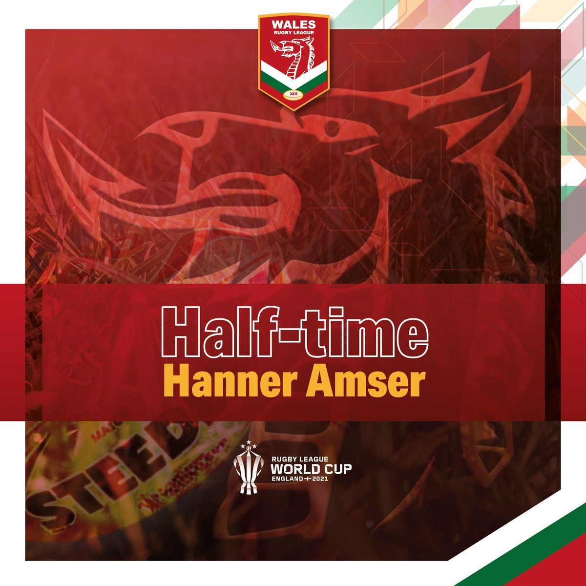 Half-time | Hanner Amser

#CymruRL 30 <a href="/USARugbyLeague/">USA Rugby League</a> 22

<a href="/coach_stuart/">Stuart Williams</a> went over for his 60th Welsh try with Stuart Halsey and <a href="/preecer1982/">gary preece</a> also grounding.

Watch live on <a href="/BBCTwo/">BBC Two</a> or follow live score updates at bit.ly/3fL2wLA

#RLWC2021 | @ColegyCymoedd | <a href="/VX3apparel/">VX3</a>