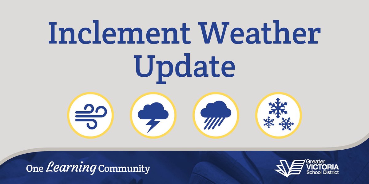 With temperatures taking a slight dip in the Capital Region, we would like to remind families of SD61’s Inclement Weather Protocols. In the event of extreme winter conditions, we assess the determination of school openings/closures by 6:30 a.m. More info: bit.ly/39YiM4c