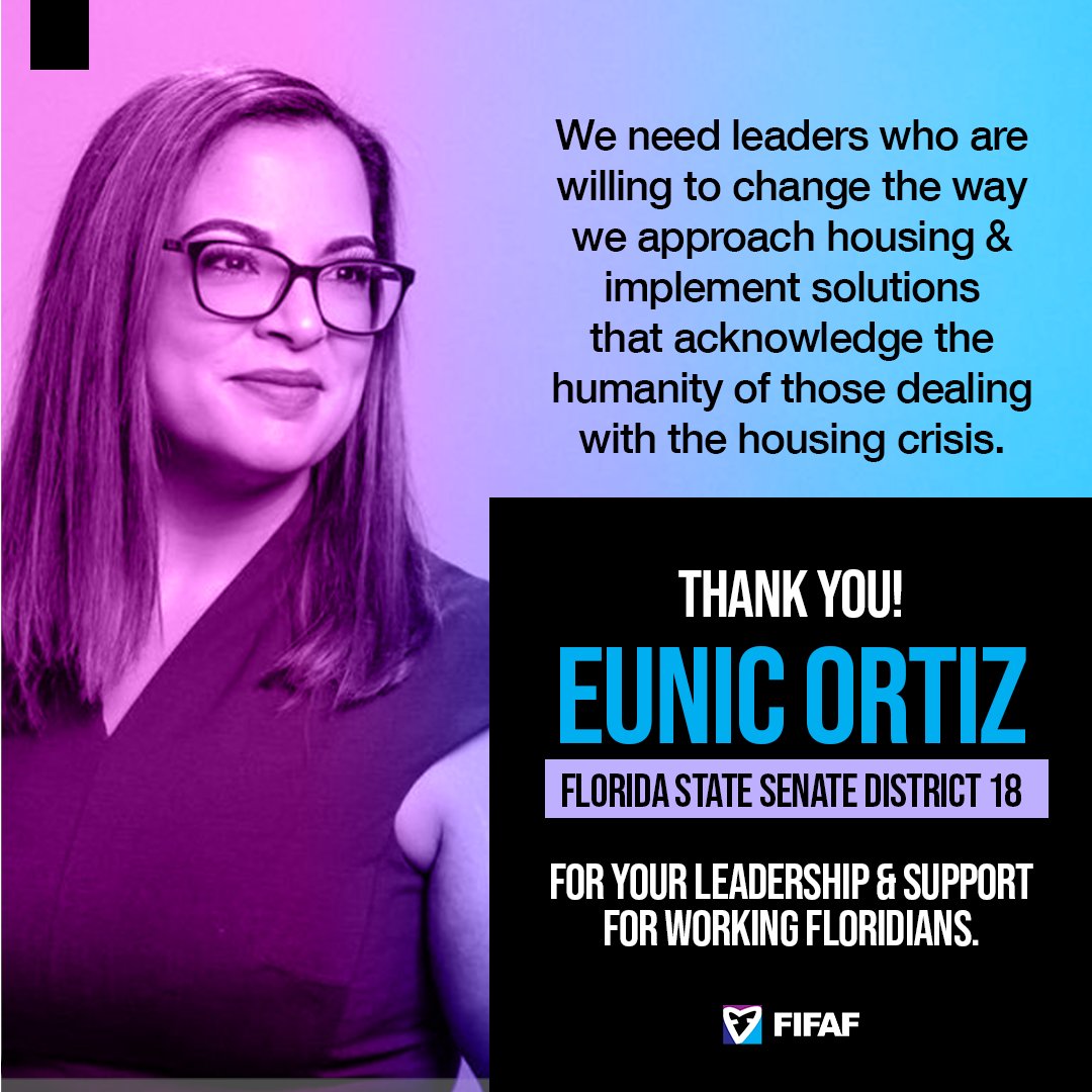 FIFAction's tweet photo. Vote for someone who will represent you and your priorities! π³
@eunicortiz for Florida State Senate District 18
#fifaf #florida #statesenate #housingcrises #latinosstandup π΅π· https://t.co/wlUNXcm5xG