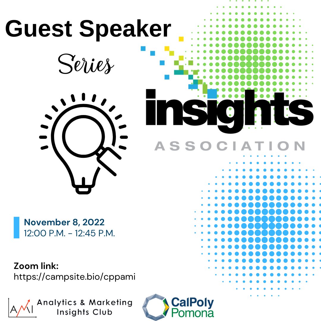 CPP_DMA's tweet image. Short description. This Tuesday, attendees will learn about the Insights Association! An organization dedicated to protecting and promoting consumer insights. The link to the meeting bit.ly/3FV00wJ