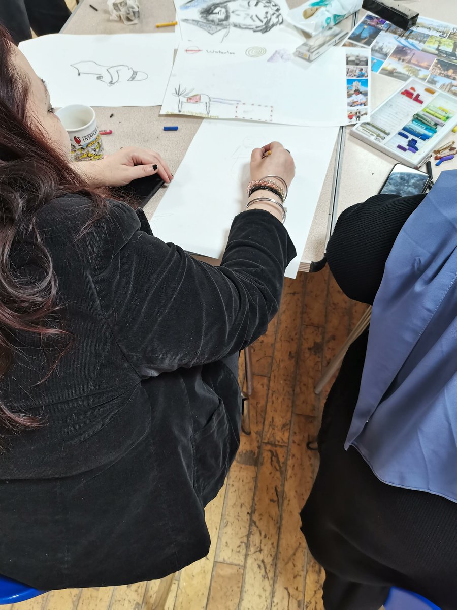 therenewalprog's tweet photo. It seems we have a lot of budding artists and models in our Supported Housing! 
Thank you to @streetwiseopera for another great session. 

#artist #oilpastel #portrait #scenary #london #ourlondon #pencilsketch #model #centrallondon #streetwiseopera #miniopera https://t.co/H0pmNpwkr6