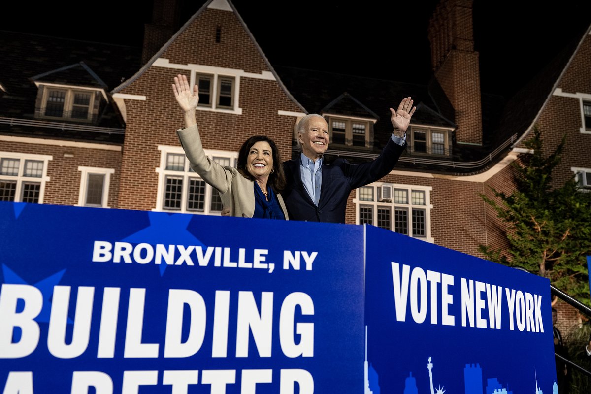 JoeBiden's tweet photo. .@KathyHochul gets things done. 

New York, make your plan to vote tomorrow at https://t.co/Hy8C4mIL2M. https://t.co/GZorpOkwGK