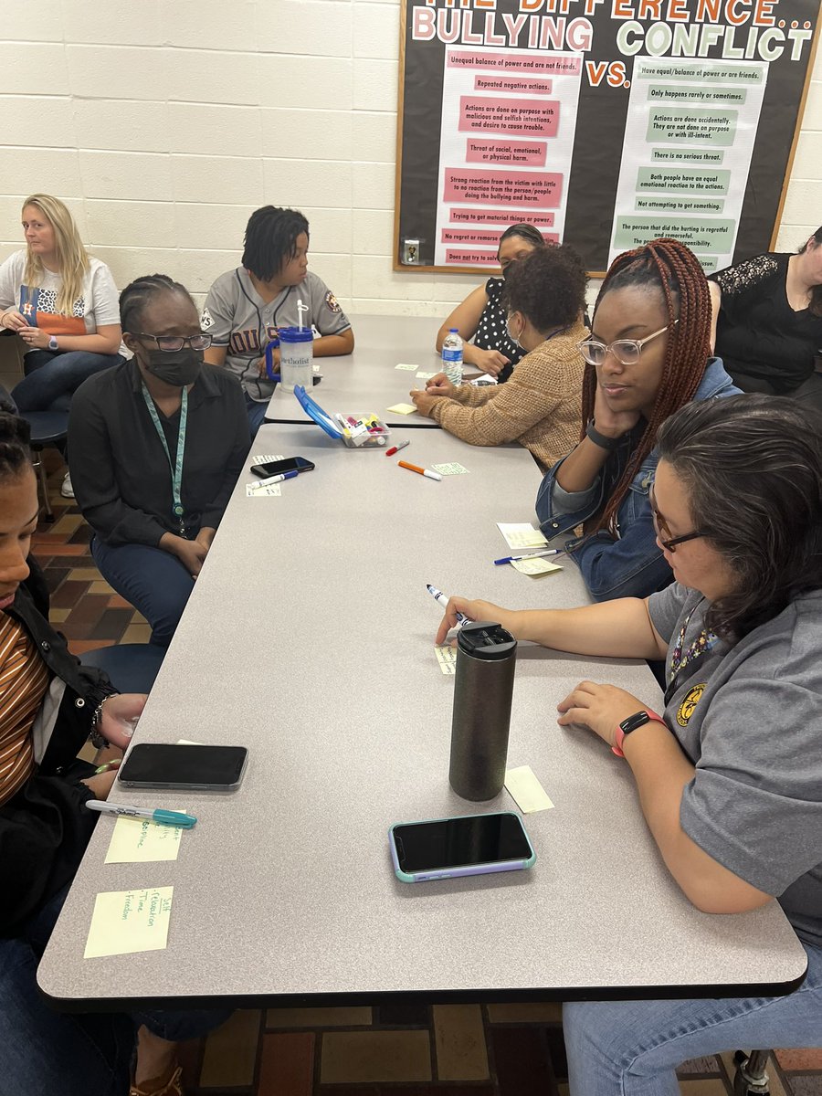 VealsAngela's tweet photo. @TwinCreeksMS1 Restorative Circles Booster PD was a success! Teachers discovered how to go from, “What’s wrong with this scholar?” to “What can I do to support this scholar?” #Tier1 #BehaviorInterventions #PBIS https://t.co/BeJCwk3zv6