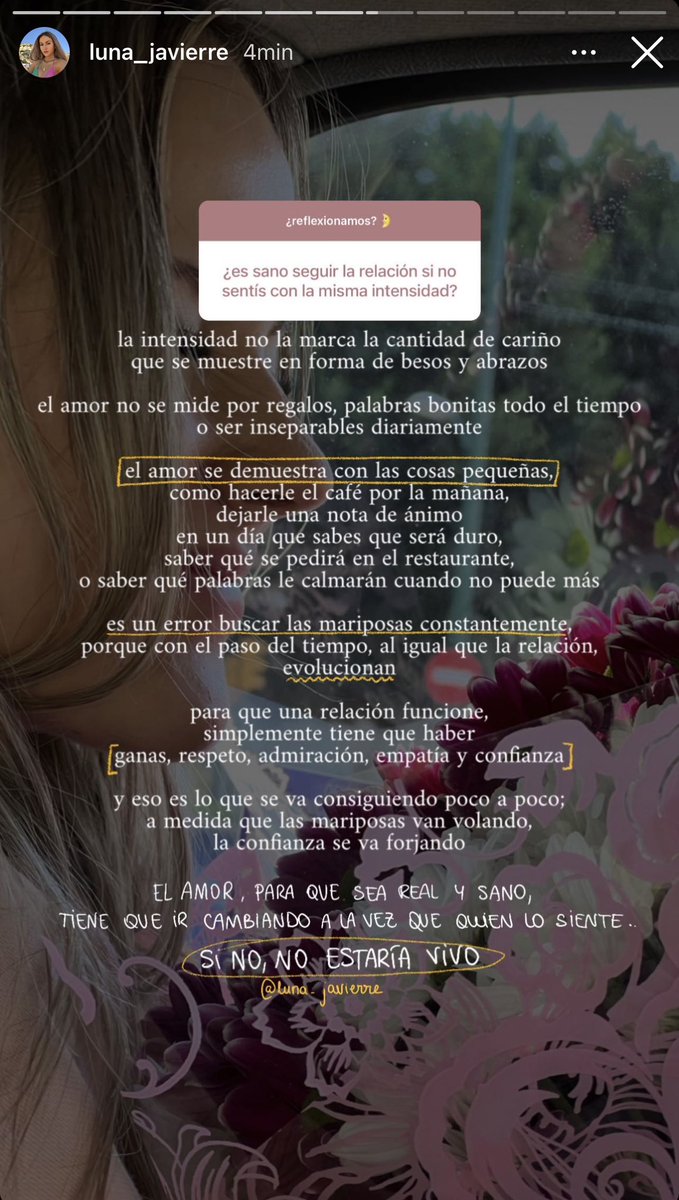 sobre la intensidad de las relaciones con el paso del tiempo: