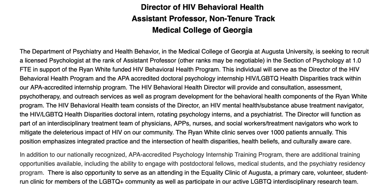 tiffmarcantonio's tweet photo. Are you looking for an academic position?
Read more about this position in HIV Behavioral Health and how to apply below.
#AcademicTwitter #assistantprof #HIV https://t.co/fftnAnCZtP