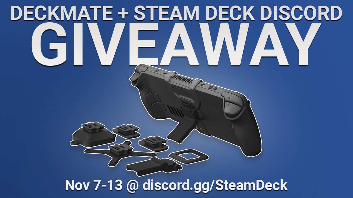 SteamDeckFans's tweet photo. We've teamed up with #DeckMate to give out 10 "entire system" packages to 10 lucky winners. Details on the #SteamDeck Discord server :D https://t.co/FeAWTN7IXt