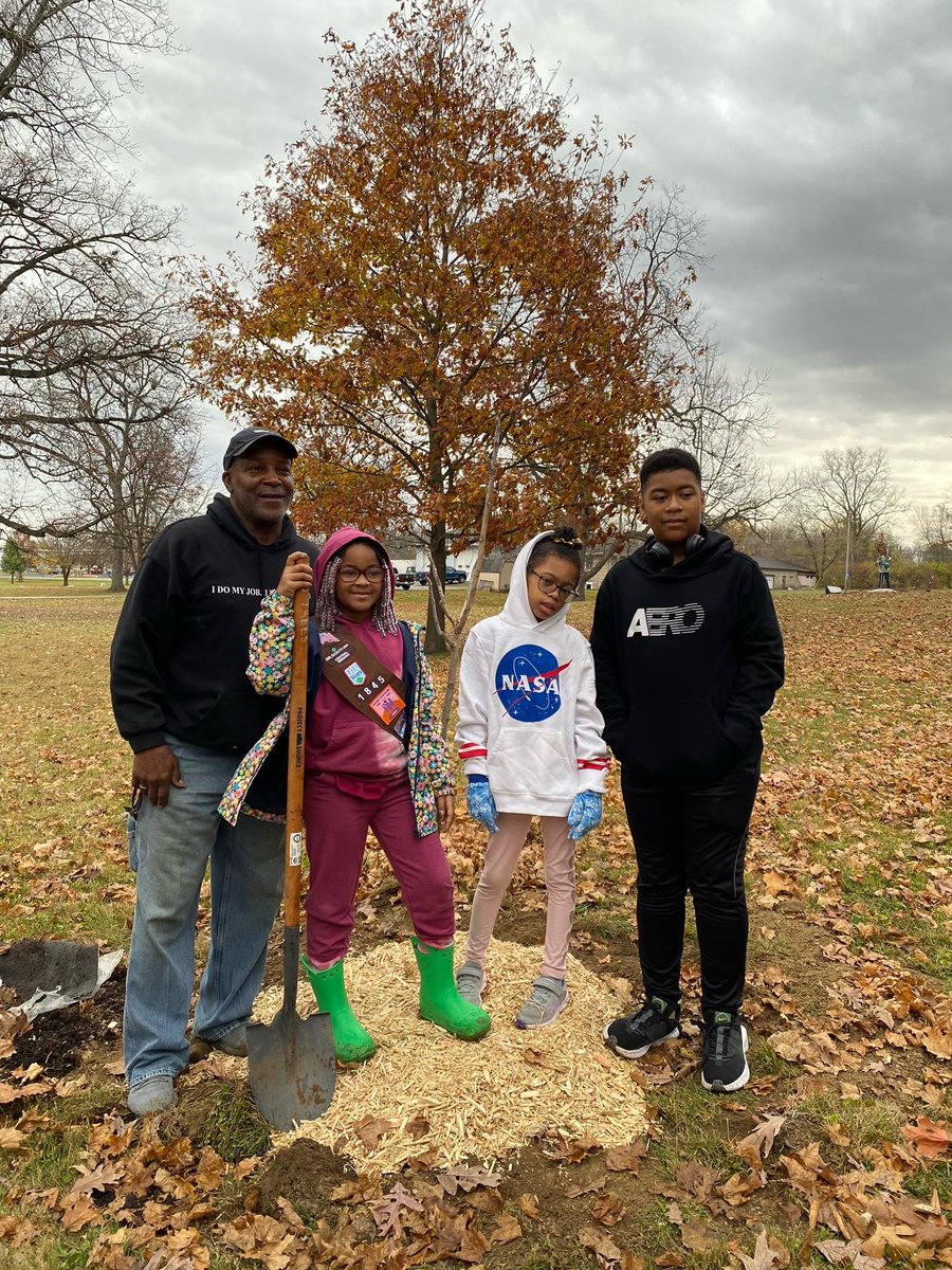 Today, we're grateful for new trees at McCulloch! The team dug 50 holes on Saturday, and Muncie Area Disc Golf was kind enough to come out and make sure none of the trees interfered with the course. Special thanks to the Boy Scouts and Girl Scouts for helping with the planting!