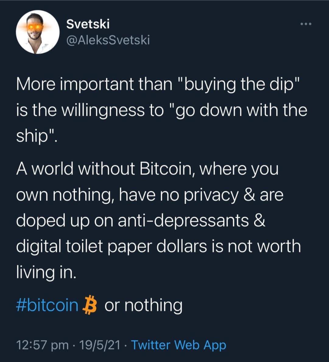 Plamen__Andonov's tweet photo. I would like to remind any followers if mine that see this tweet of this great message from a year ago when Bitcoin dropped to 30k.

#Bitcoin or nothing, my friends.
#btc or we are slaves.
I hope you realise that. https://t.co/f8AkUau5wd