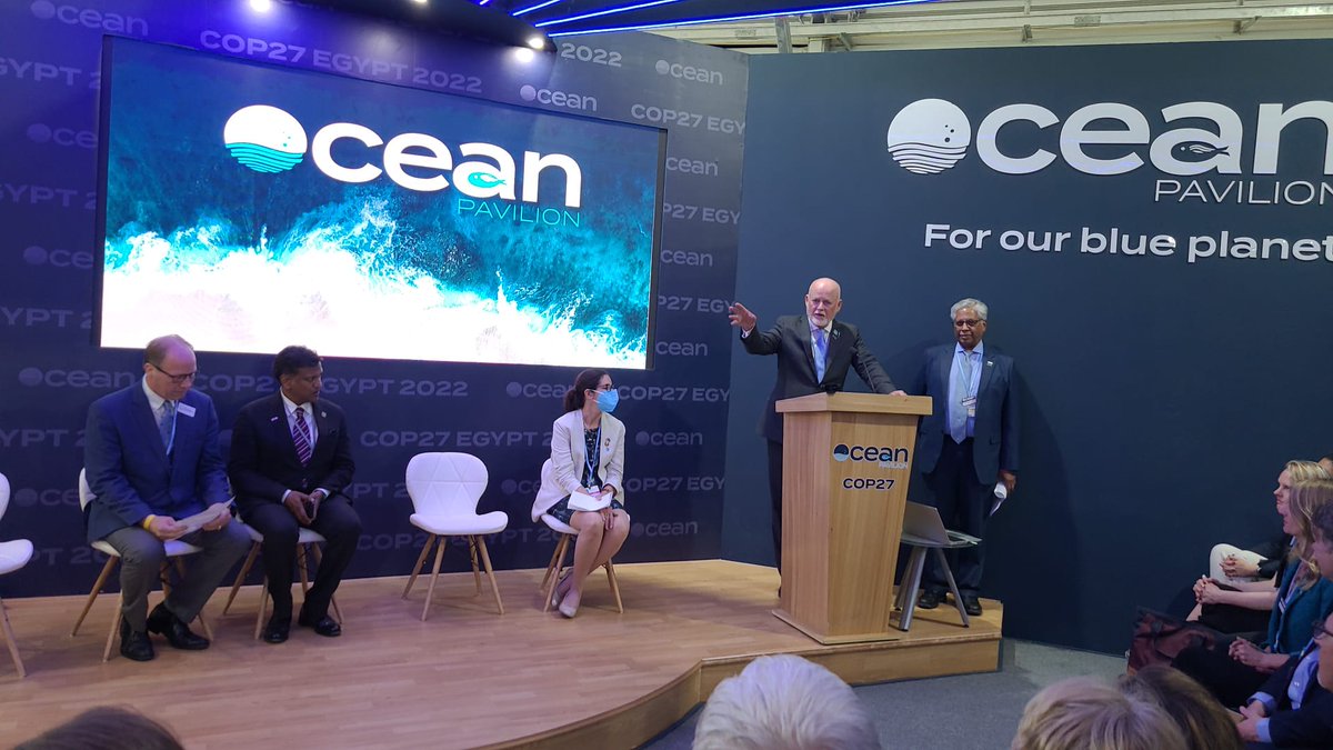 IocUnesco's tweet photo. Proud to be part of the coalition bringing the #Ocean Pavilion to the negotiators (Blue) zone at #COP27 Join us across the #UN #Climate Summit over the next several days to mobilize ocean #science for climate #action.

Discover the Ocean Pavilion: https://t.co/tVvi8rb1kN https://t.co/DxY9zIdkii