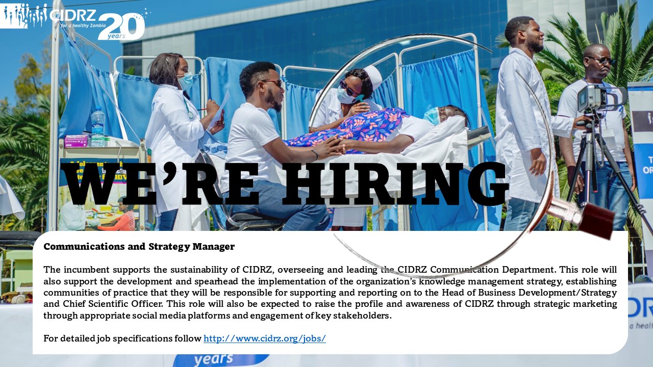 CIDRZ NGO on Twitter "𝐖𝐄’𝐑𝐄 𝐇𝐈𝐑𝐈𝐍𝐆 For detailed job specifications