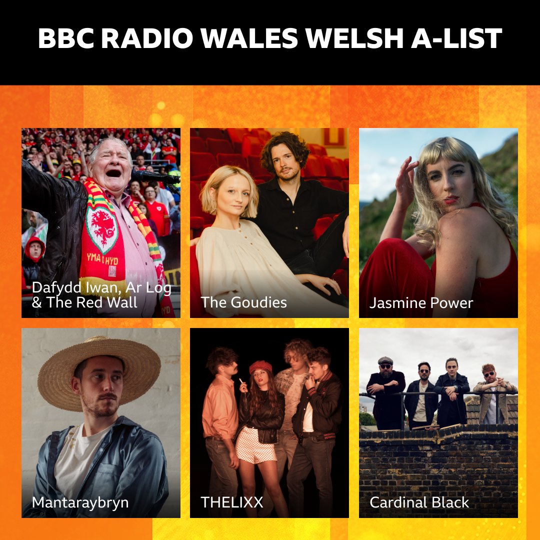 This week, on the <a href="/BBCRadioWales/">BBC Radio Wales</a>  Welsh A-List you can hear…! 📡

💥 Daffyd Iwan, Ar Log &amp; The Red Wall
💥 <a href="/thegoudies/">The Goudies</a>  
💥 <a href="/JasziePower/">Jasmine Power</a>
💥 <a href="/MantaRayBryn/">MantaRayBryn</a>
💥 <a href="/thelixxband/">THELIXX</a>
💥 <a href="/TheCardinalBlk/">Cardinal Black</a>

Also on <a href="/bbcsounds/">BBC Sounds</a>🏴󠁧󠁢󠁷󠁬󠁳󠁿