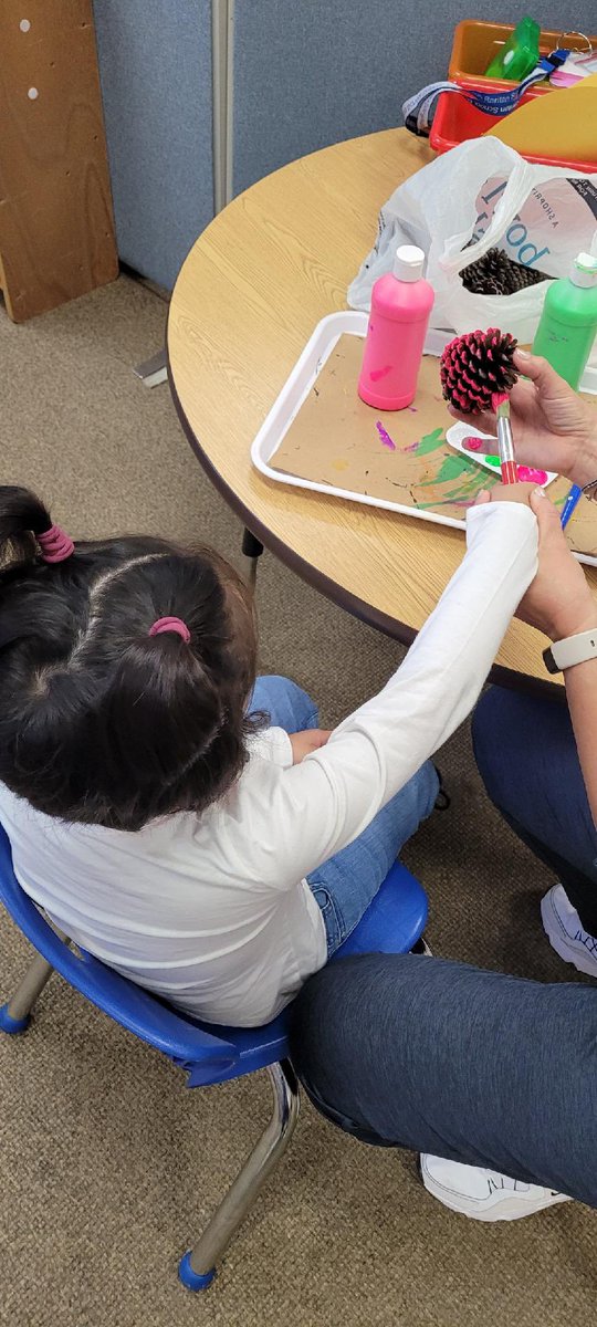 MissEricaTeach's tweet photo. We painted pine cones today…check back on Wednesday to see what we create! https://t.co/GlHVuXG7C2