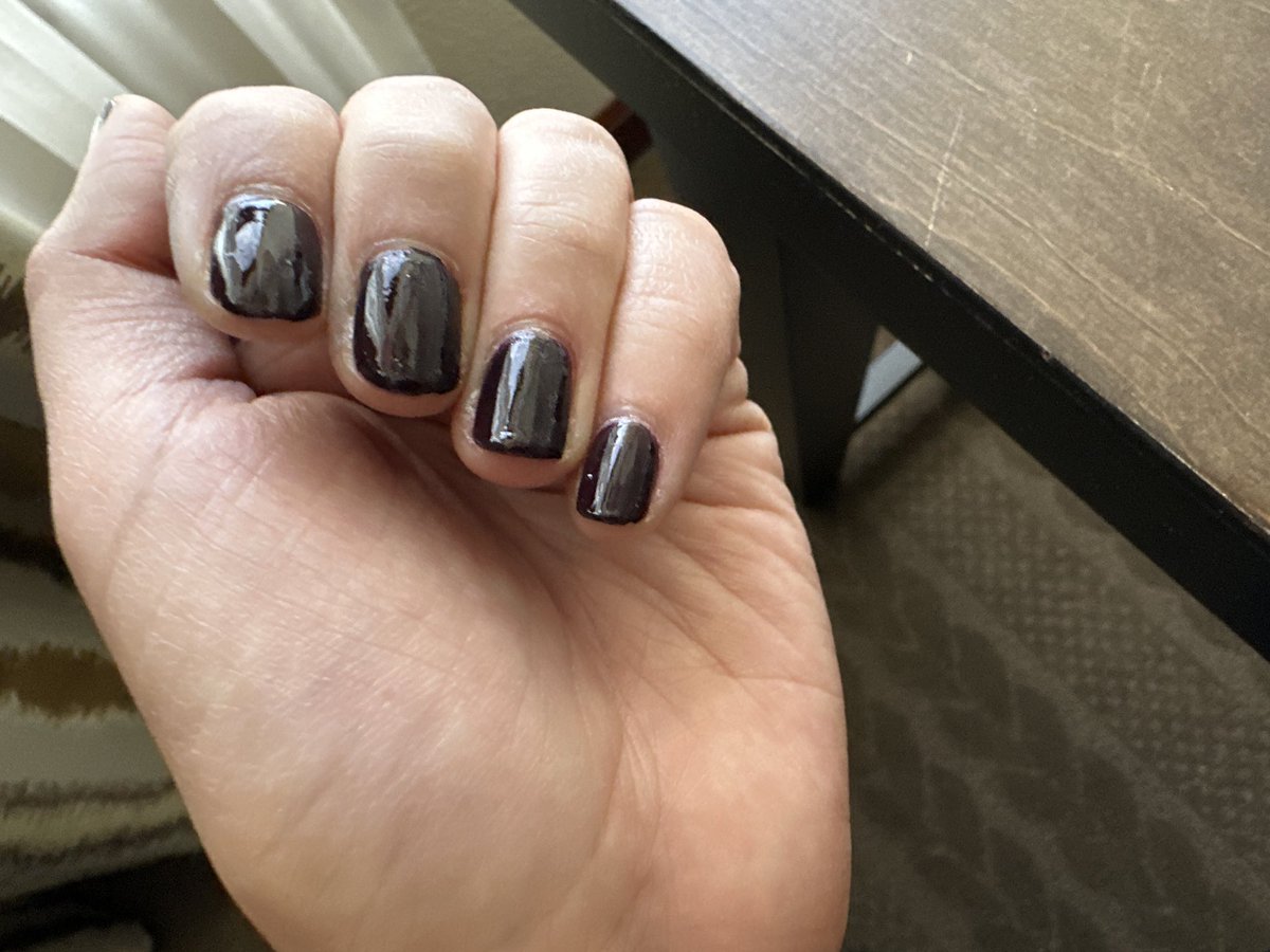 abbycabs's tweet photo. @blackgirlbytes @HaimantikaM @appwrite I tried adding decals but my polish is too dark! There’s a decal there, I swear 😭 #nailfail https://t.co/AcCstHKCKu