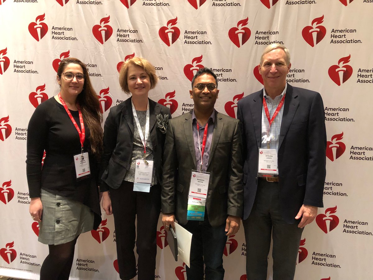 Another dispatch from the @American_Heart Scientific Sessions & @atvbahajournals council meeting in Chicago! From L to R: @Karibio06, @GrumbachLab, @manasbiotech & @IowaMSTP #AHA22 📸: @manasbiotech