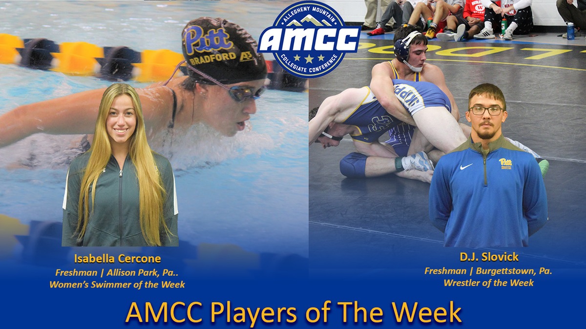 UPB_Panthers's tweet photo. Cercone, Slovick named AMCC Athletes of the week. @UPBWrestling @UPBSwimming
https://t.co/D7gD1G4yWP https://t.co/mwziNK5ey1
